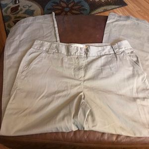 WOMENS J CREW KHAKI FLARE CHINOS SIZE 12 R